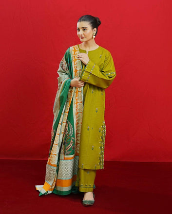 DHANAK 3PC EMBROIDERED 002